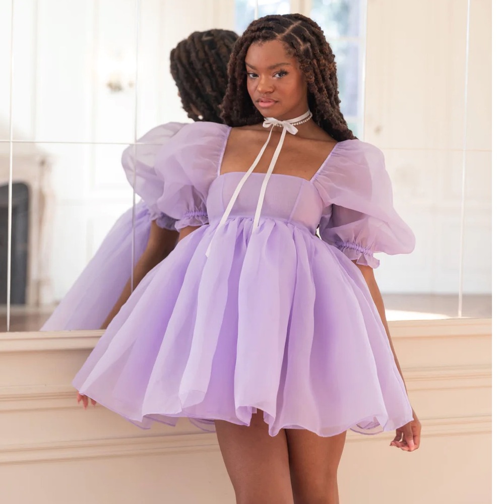 Selkie Puff Dress in Lilac size S, brand new with tags
